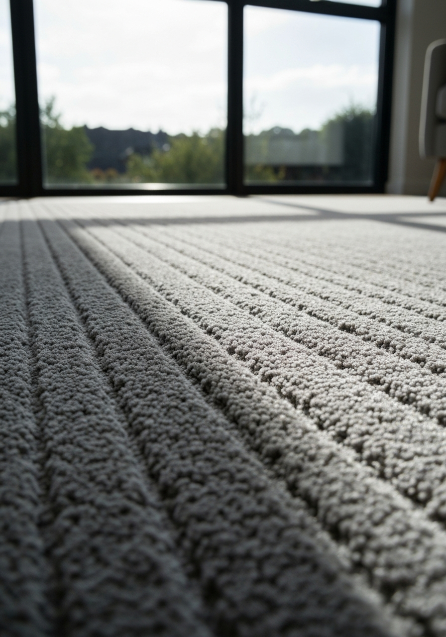 Gray ribbed carpet texture